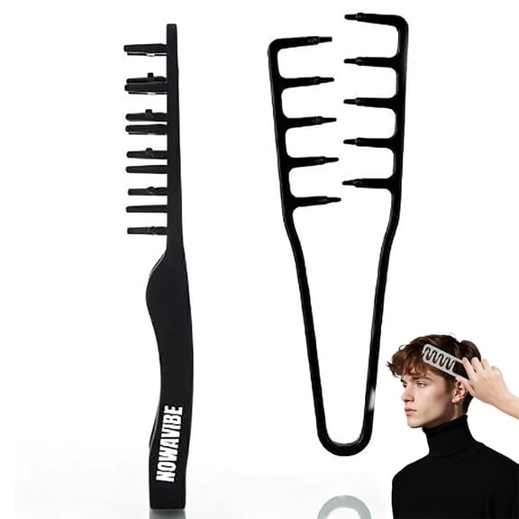 Nowavibe Magic Comb Texture Styling Comb for Men & Women - Instant Volume & Texture, No Breakage or Pulling, Styles in Seconds - Voluminous Wide-Toothed Hair Comb for All Hair Types (Black)