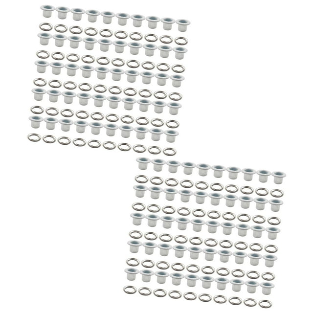 de herramientas con ojales, ojales pequeños de forma redonda para ropa, cortinas, álbumes de recortes, decoración artesanal de cuero, 100 piezas blanco