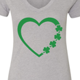 thumbnail image 4 of Inktastic Green Shamrock Heart St Patrick's Day Women's V-Neck T-Shirt, 4 of 5