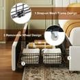 thumbnail image 6 of Amolife Full Bed Frame with Adjustable Velvet-Wrapped Headboard and 4 Storage Drawers, No Box Spring Required, White, 6 of 10