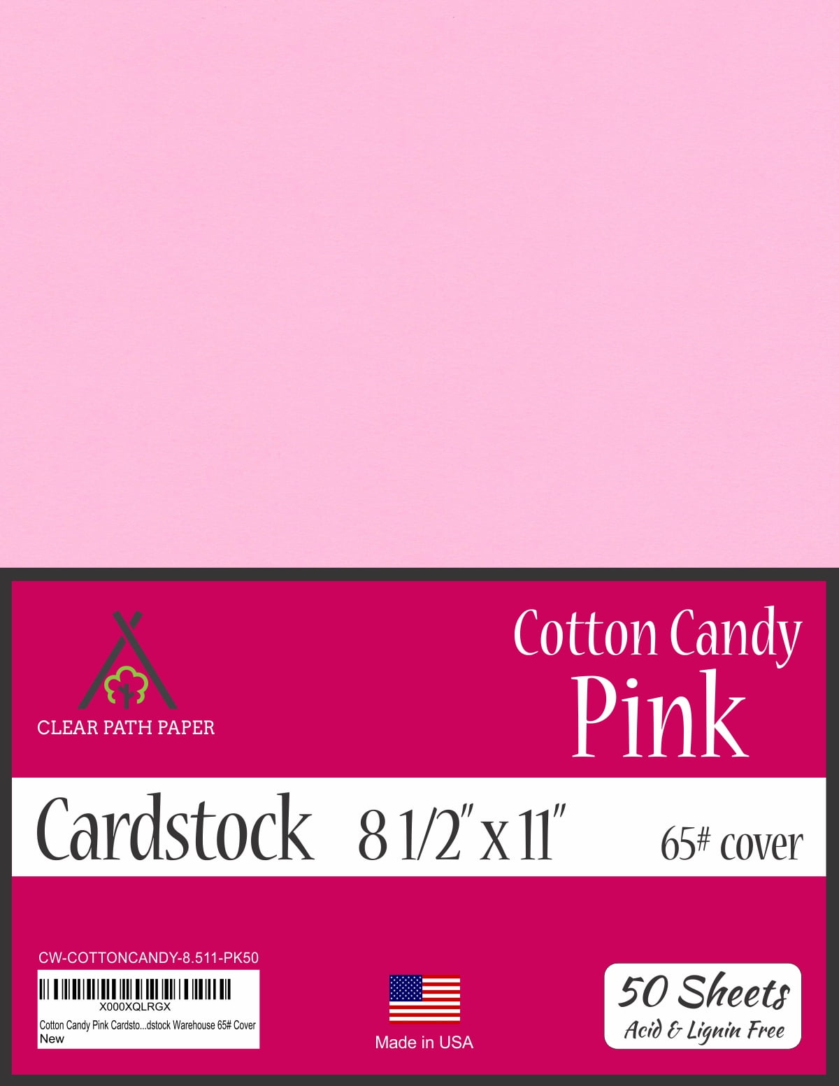 Hot Pink Cardstock 8.5 x 11 inch 50 Sheets 65Lb Cover