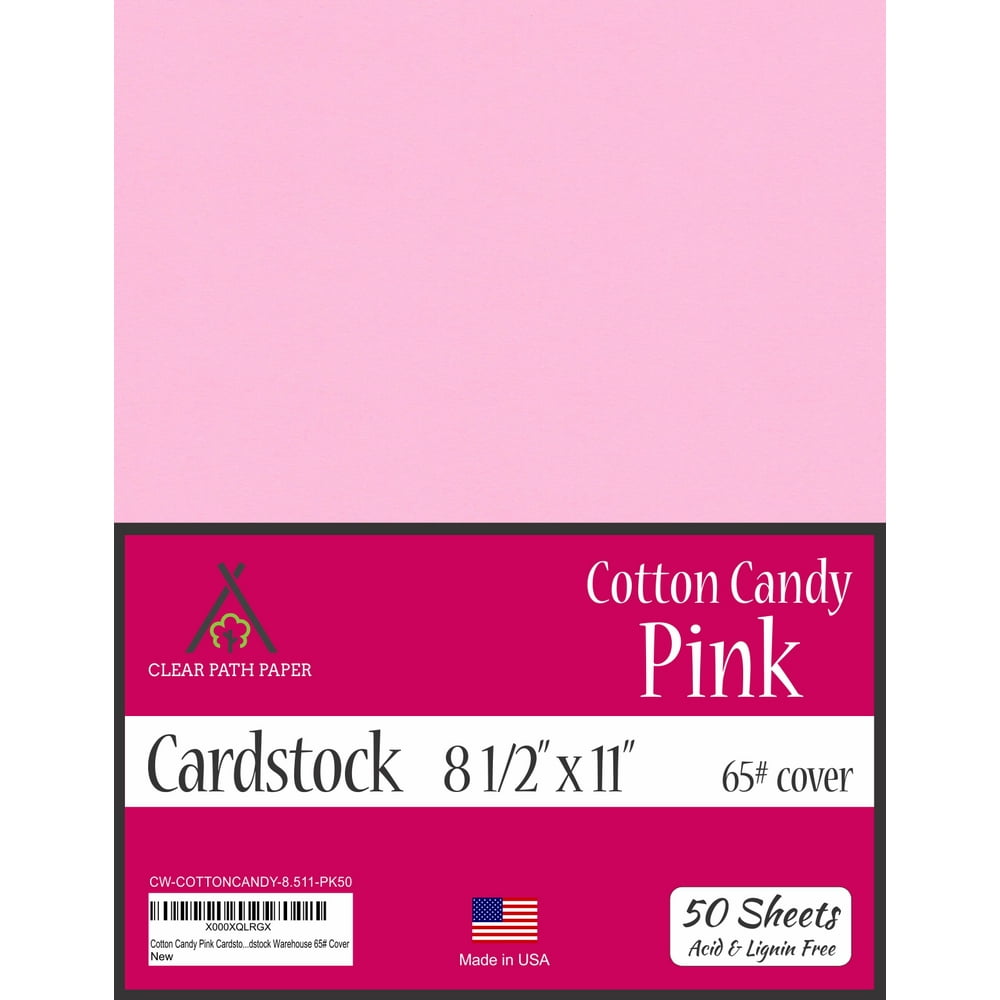 Cotton Candy Pink Cardstock 8.5 x 11 inch 65Lb Cover