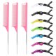 thumbnail image 1 of Juego de pinzas para el cabello con peine de cola de rata: 3 peines de cola de rata para peinar el cabello para mujeres y 7 pinzas para el cabello seccionables profesionales (rosa), 1 of 5