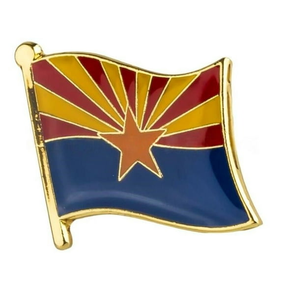 Ysmzzmsy 1 PCS（0.75x0.63 inch) Arizona Flag Pin Suit lapel flag pins Plated  Metal Enamel Souvenir Hat Men Women Patriotic