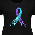 thumbnail image 4 of Inktastic Suicide Prevention Ribbon with Blue and Purple Hearts Women's Plus Size T-Shirt, 4 of 5