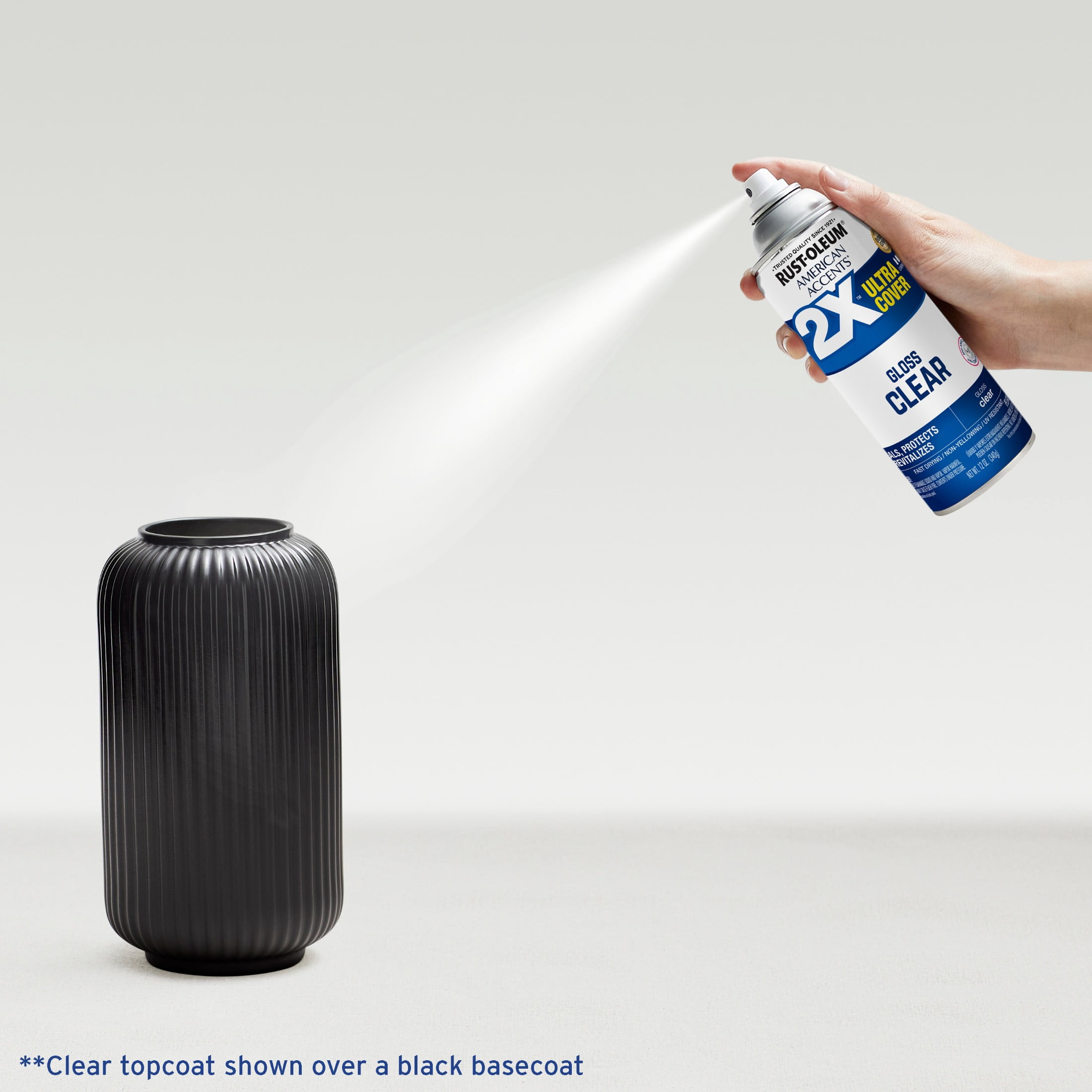Clear, Rust-Oleum American Accents 2X Ultra Cover Gloss Spray Paint-327864, 12 oz