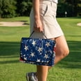 thumbnail image 3 of COEQINE Easy-Carry Golf Cart Seat Cover, Foldable Design with Handle for Storage, Universal Size Quilted Polyester, 4 Front Pockets, Machine Washable, Vintage Distressed American Flag, 3 of 8