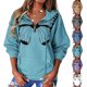 thumbnail image 1 of Sudadera Con Capucha Informal Para Mujer, Elegante, Con Media Cremallera, Estampado De Mariposas, Con Cordón, Hombros Caídos, Bolsillo Grande, Sudadera De Manga Larga Para Mujer ANGGREK Otros, 1 of 6
