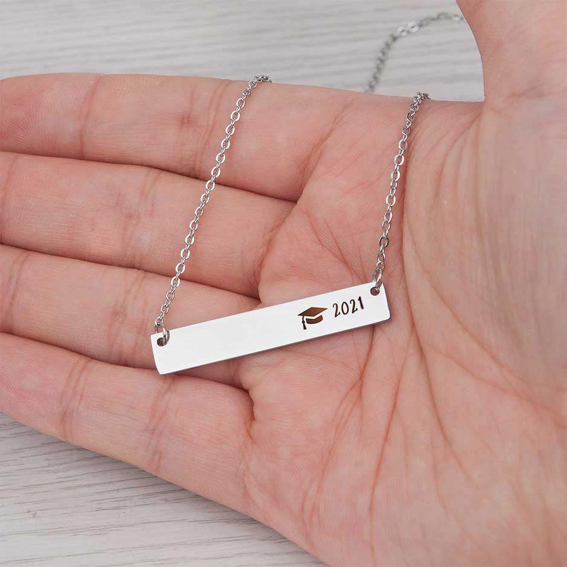 Anavia Graduation Gift for Her -  2021 College Graduation Gifts for Friend  -  New Beginnings Graduation Gift for Daughter  -  Stainless Steel Bar Necklace