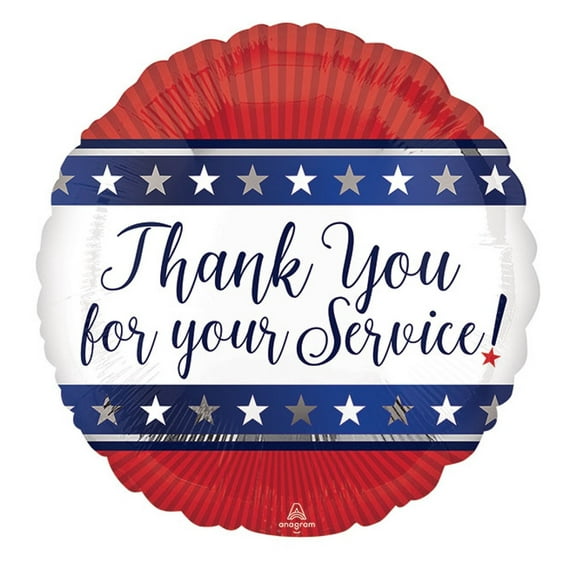 18" Thank You For Your Service Foil Balloon