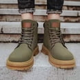 thumbnail image 4 of RotHome Men’s Chukka Ankle Boots Leather Lace-up Platform Chunky Heel Combat Style Non-Slip Treaded Lug Sole Casual Business Work Boot, 4 of 6