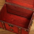 thumbnail image 6 of Vintage Decorative Treasure Chest Storage Box, Wooden Treasure Chest Storage Box with Lock, Antique Vintage Small Storage Box for Jewelry Organizer, Gift Box and Room Decoration - 7" x 4.3", 6 of 7