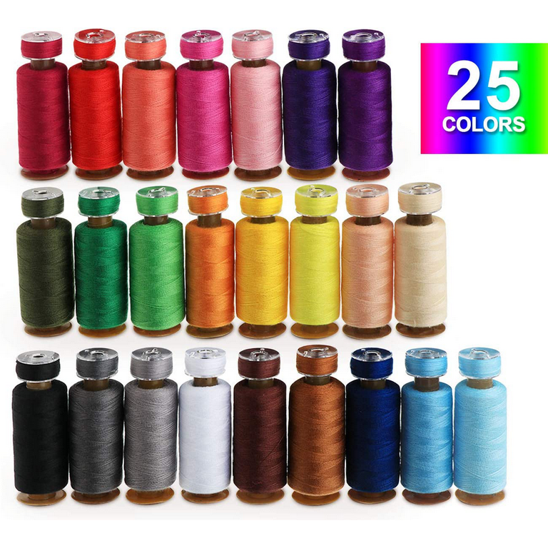 D&D 1000 Yards Spools Each 24 Colors Polyester Sewing Thread  Kits&Multicolor Bobbin Thread Needlework Quilting Embroidery