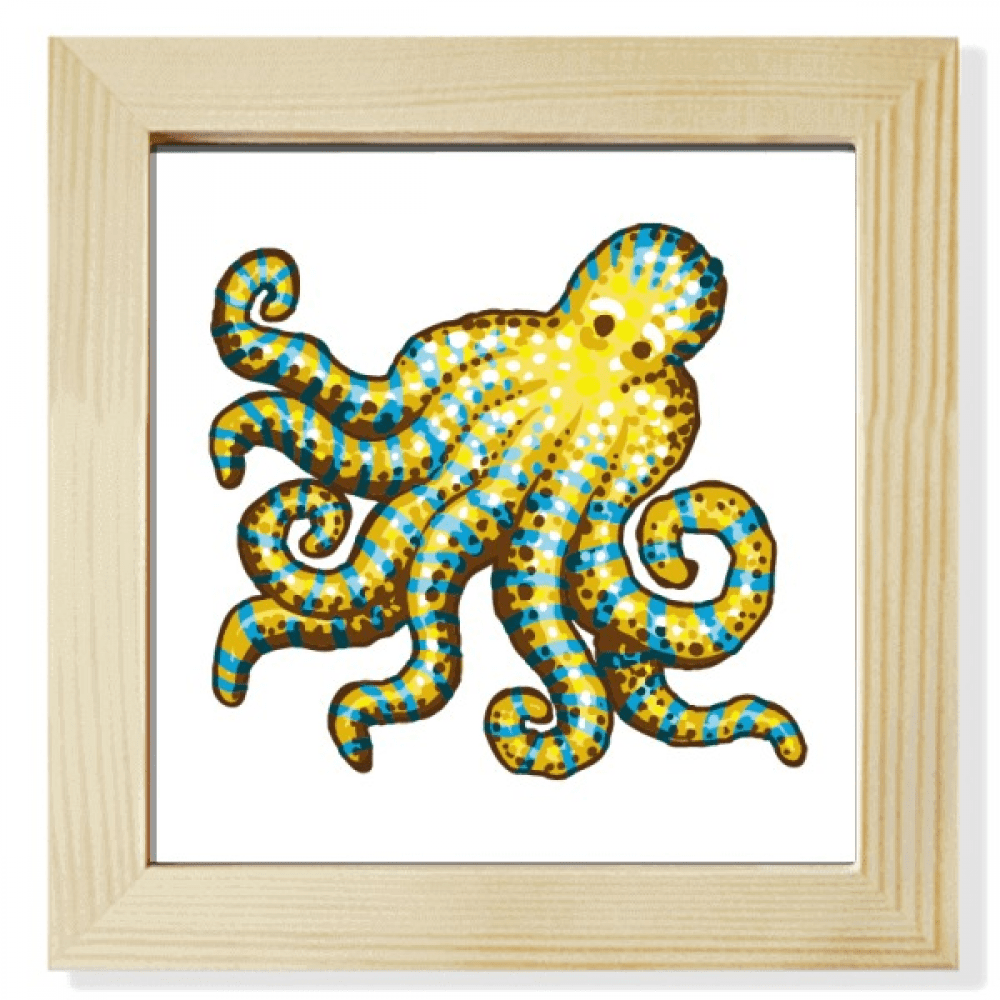 Shell Octupus Frame Octopus Marine Life Cartoon Pattern Square Picture Frame Wall Tabletop ...