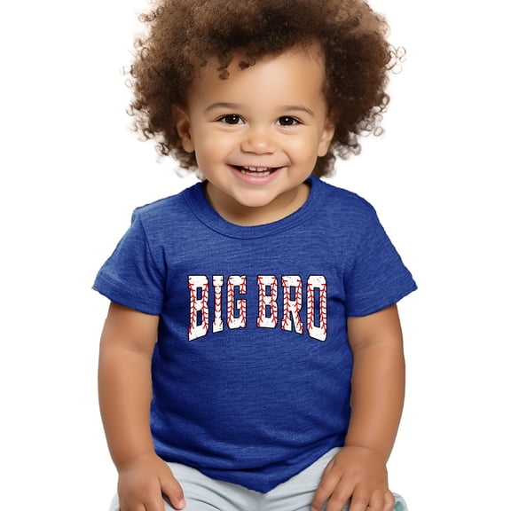 Big Bro Baseball Shirt Toddler and Kids Sibling Announcement Graphic Tee Vintage Royal Shirt 18 Months