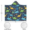 thumbnail image 3 of Wearable Blanket,DarkBlue Colorful Dinosaurs Leaves Pattern Hooded Wearable Flannel Blanket for Adults & Teens,Winter Poncho Shawl Wrap Cape Cozy Anti-Pill,50"x60", 3 of 5