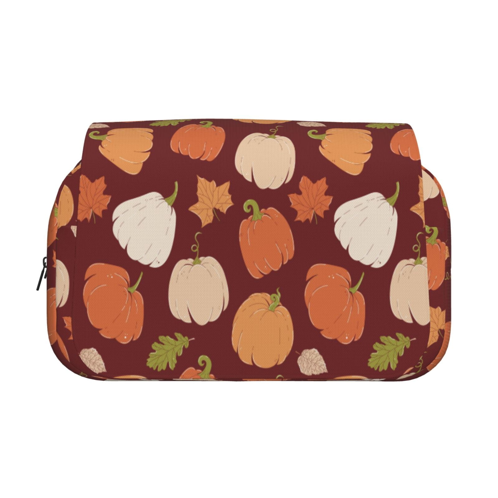 Rateoe Happy Thanksgiving Day Pattern Double Clamshell Pen Case, Storage Organizer with Two Zipper Compartments– Holds Up to 50 Pencils & Pens