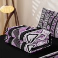 thumbnail image 6 of Homewish Boho Geometric Rhombus Zipper Twin Comforter Sets with Fitted Sheet and 2 Pillowcases,Purple Black Stripes Zipper Bedding Set,Purple,Black Reversible,4pcs, 6 of 8