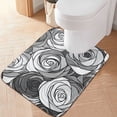 thumbnail image 2 of Yayeee Bath Rug for Bathroom Floor Non Slip Rectangle Fluffy Soft Absorbent Mat, 16"x24", Black Roses, 2 of 7