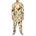 thumbnail image 3 of Balery Wine Pijama para Hombre de Dos Piezas con Manga Larga, Conjunto de Dormir y Descanso Suave con Bolsillos-Large, 3 of 7