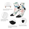 thumbnail image 5 of Rateoe Cute Dinosaurs Pattern Quarter Crew Socks,Toe Seamed Ankle Socks,Cotton Cushioned Breathable Athletic Crew Sports Socks, 5 of 7