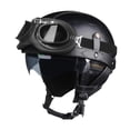 thumbnail image 4 of Casco de motociclismo de media carcasa, retro, portátil, elegante, creativo y práctico. M negro, 4 of 9