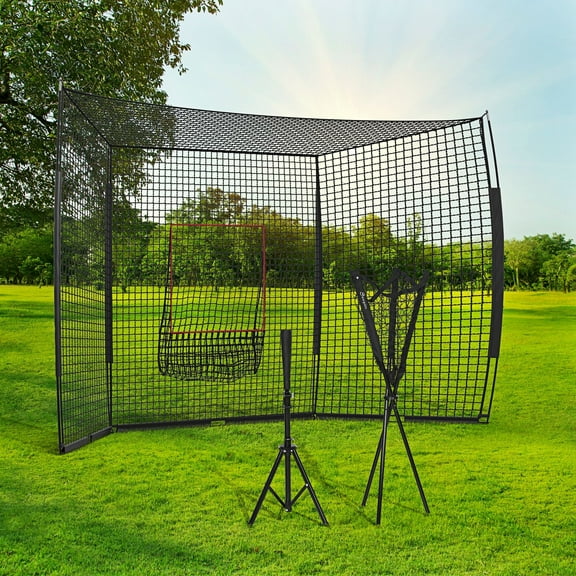 Soozier Extra Large Softball Baseball Net 17'x10' Hitting Net, Batting Net, Tee & Caddy,