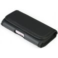 thumbnail image 3 of Case for Nokia C300/C110/G310/C210 Motorola ThinkPhone, Nakedcellphone Black Vegan Leather Horizontal Pouch [Metal Clip, Belt Harness, Magnetic Closure] for Cell Phones Up To 6.5" Tall, 3 of 10