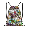 thumbnail image 3 of ZNDUO Gym Drawstring Bag, Graffiti Texture Urban Art Pattern Men and Women Fitness Drawstring Backpack Swimming Bags, Small, 3 of 8