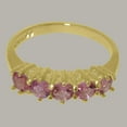 thumbnail image 5 of LBG British Made 9k Yellow Gold Natural Pink Tourmaline Womens Promise Ring - 33 size options - Size 9.5, 5 of 7
