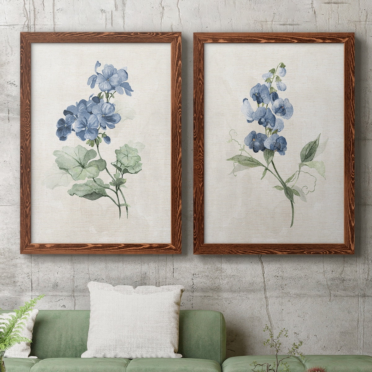 Farmhouse Periwinkle I - Premium Framed Canvas 2 Piece Set - Ready to Hang