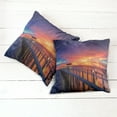 thumbnail image 2 of Ambesonne Landscape Throw Pillow Cover 2 Pack, Wooden Bridge on Sea, 18", Orange Navy, 2 of 6