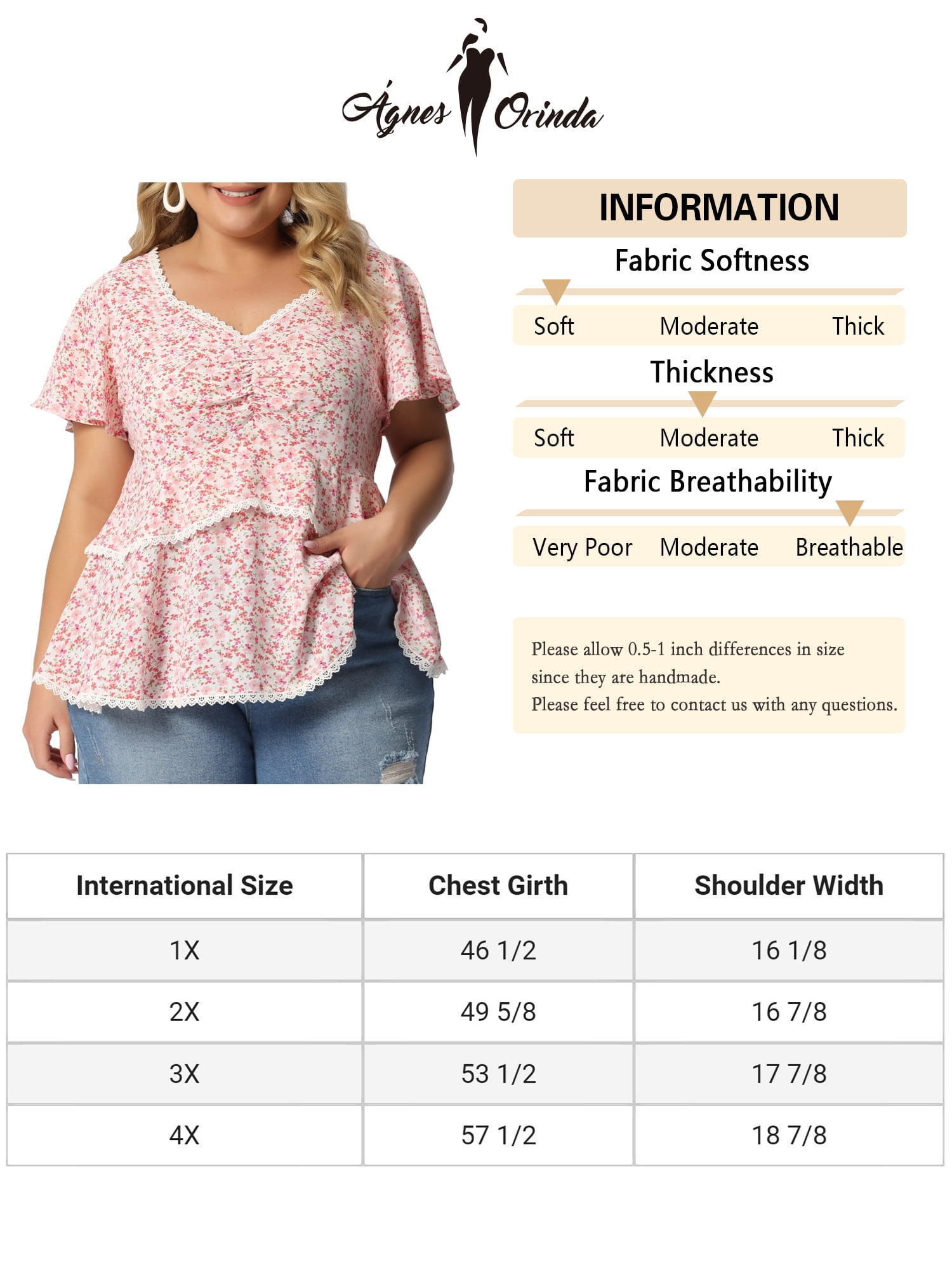 Unique Bargains Women's Plus Size Tiered Blouse Floral Babydoll Sweetheart Ruffle Top