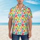 thumbnail image 2 of Balery colorful easter eggs Camisas hawaianas de manga corta para hombre, camisas playeras de corte holgado, camisas de vacaciones con botones,3X-Large, 2 of 7