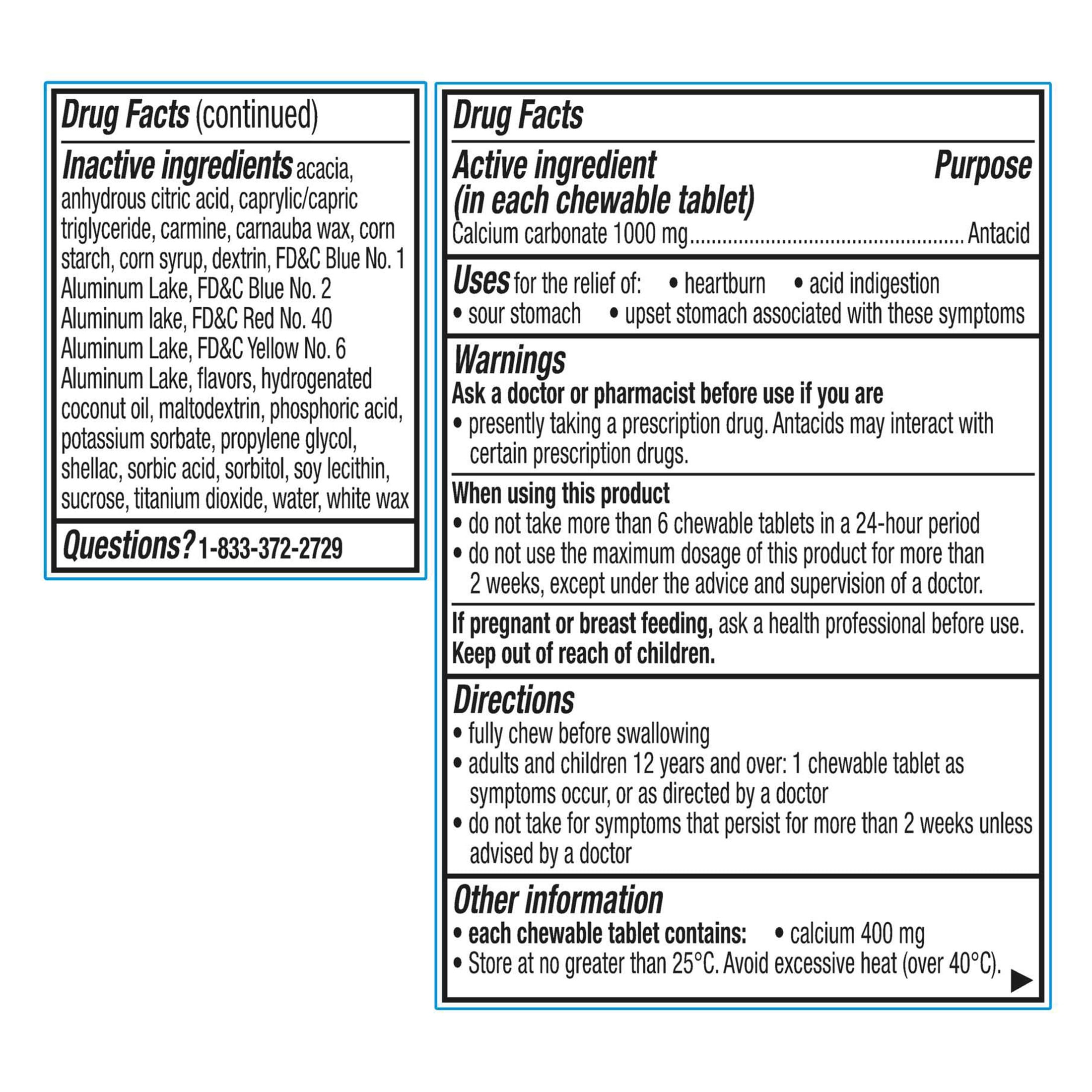 Rolaids Antacid Power Chews, Heartburn Medicine, Berry Flavored, Chewable Antacid, 32 Count
