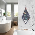 thumbnail image 2 of Yayeee 2 Pack Hand Towels for Bathroom 100% Cotton 16" x 28" Soft Absorbent Kitchen Towel, Dark Blue Christmas, 2 of 7
