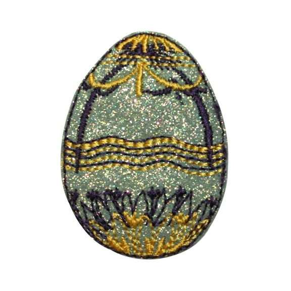 ID 3340 Faberge Easter Egg Patch Decorative Jeweled Embroidered Iron On Applique