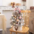 thumbnail image 4 of Árbol de Navidad de mesa con kit de decoración, adorno de bola roja y blanca y caja de regalo, mini árbol de Navidad con copos de nieve para decoración de mesa, 4 of 5