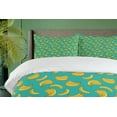 thumbnail image 4 of Ambesonne Banana Duvet Cover Set, Tropic Fruit Vivid, 2-Calking, Teal Yellow, 4 of 7