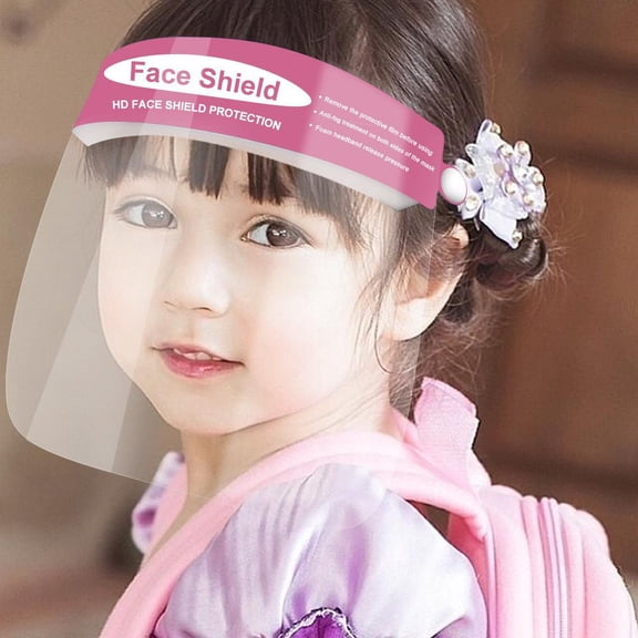 Childrens Pink Reusable and Washable Face Shield with Clear Window