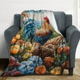 thumbnail image 4 of Rooster Vintage Barn Colorful Flowers Blanket for Bed Throw Blanket for Women, Men And Kids Super Soft Plush Blanket Throw, Print Blanket, Blanket for Kids, 4 of 8