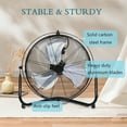 thumbnail image 4 of Clearance! Simple Deluxe 20 Inch Floor Fan, 3-Speed High Velocity Metal Industrial Fans with Omnidirectional Tilting Head for Home, Commercial, Residential, and Greenhouse Use, Outdoor/Indoor, Black, 4 of 9