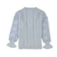 thumbnail image 2 of Tags Weekly Womens Crochet Sleeve Pullover Sweater, Blue, Small, 2 of 2