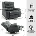 thumbnail image 2 of Korser Oversized Swivel Rocker Recliner Chair for Adults 40.6'' Wide for Nursery Living Room,Grey, 2 of 7