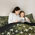thumbnail image 2 of Homewish Cartoon Vehicle Plane Full Size Comforter Sets, Aircraft Helicopter Bedding Comforter Set, Green Camo Watercolor Reversible Bedding Sets, Breathable Home Decor, 3-Piece, 2 of 8