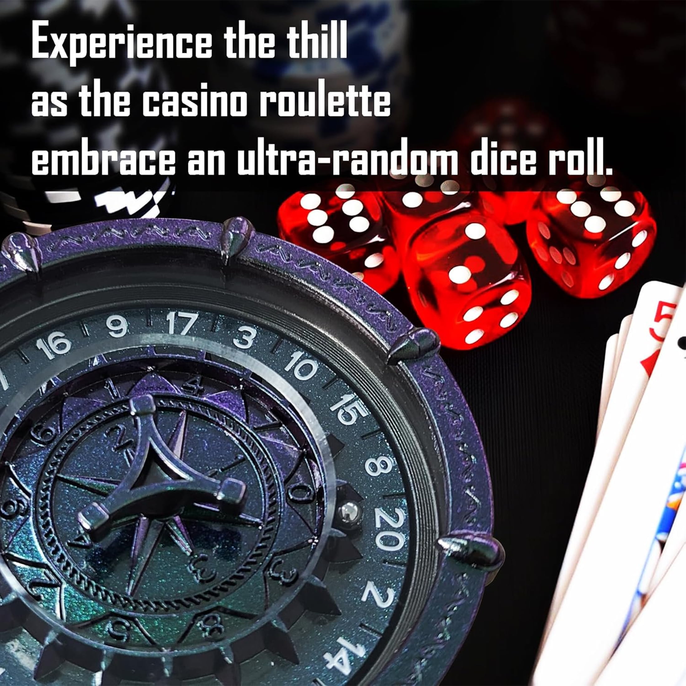 Metal Color Changing 7-in-2 Roulette Dice Spinner for Classic Games
