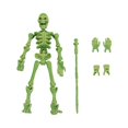 thumbnail image 2 of 1Pc Green Plastic Posable Skeleton Action Figure,Fully Articulated Mini Skeleton with Display Stand for Halloween Desk Shelf Decor Collectible,One Size,Green (Clearance), 2 of 9