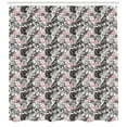 thumbnail image 3 of Ambesonne Flamingo Shower Curtain, Orchid Palm, 69"Wx75"L, Coral Black Grey, 3 of 3