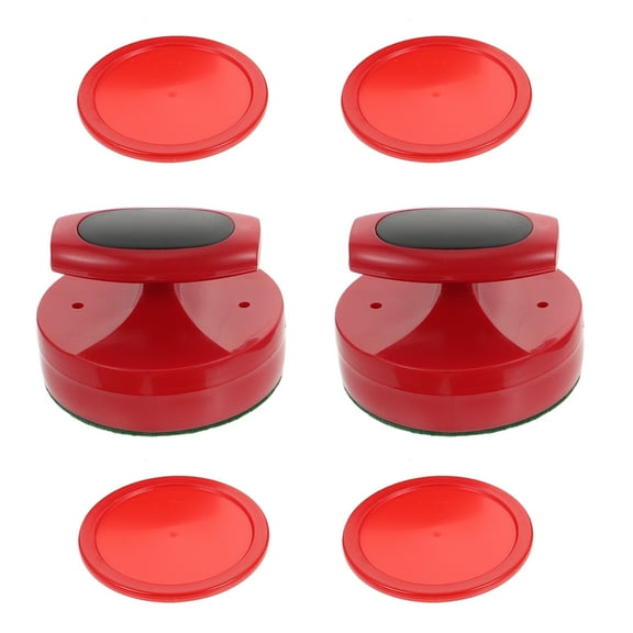 WEAVILUX Red Plastic Air Hockey Puck and Pushers Set for Game Room Table Accessories