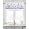 thumbnail image 2 of Watercolor Botanical Linen Curtain Valance for Bedroom/Bathroom/Kitchen/Office/Living/Dining Room Windows, Eucalyptus Leaves Flower Herb Rod Pocket Topper Decorative Cafe Drapes Panel 42"x18", 2 of 6